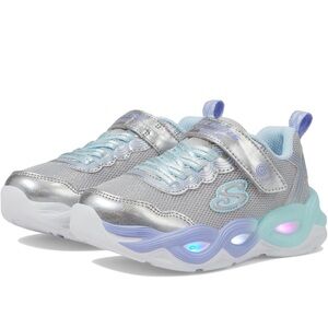 Skechers Twisty Glow Light Up Sneakers Silver/Multi Toddler Girl Size 11.5